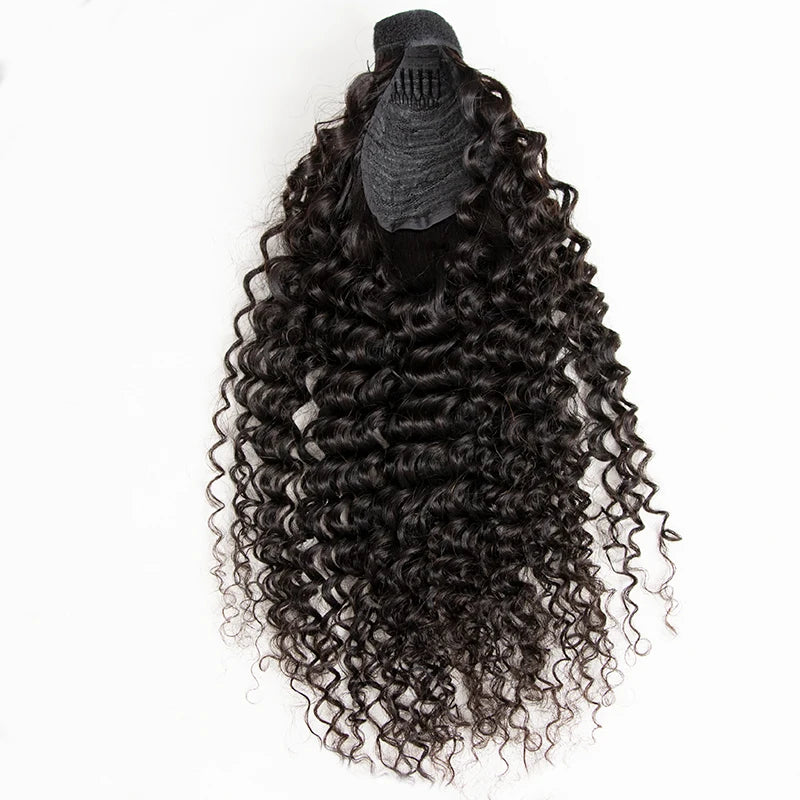 Wholesale Price 100% Virgin Human Hair Extensions Kinky Curly Ponytail Human Hair