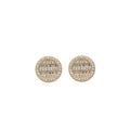 E022 Cubic Zirconia Earrings Brass Setting Cz Stud Earrings Hip Hop Bling Blilng Iced Out