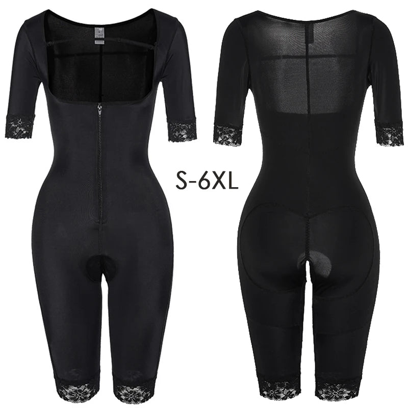 2022 Zipper High Compression 6X Plus Size Full Shapers Fajas Reductor Waist Tummy Control Seamless Shapewear Bodysuit for Women
