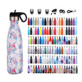 1 PCS 500ml BPA Free Custom Logo Double Wall Insulated Stainless Steel Hot Drinking Water Bottle