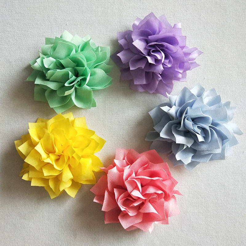 3.5 Inch Handmade Decorative Chiffon Lace Flower