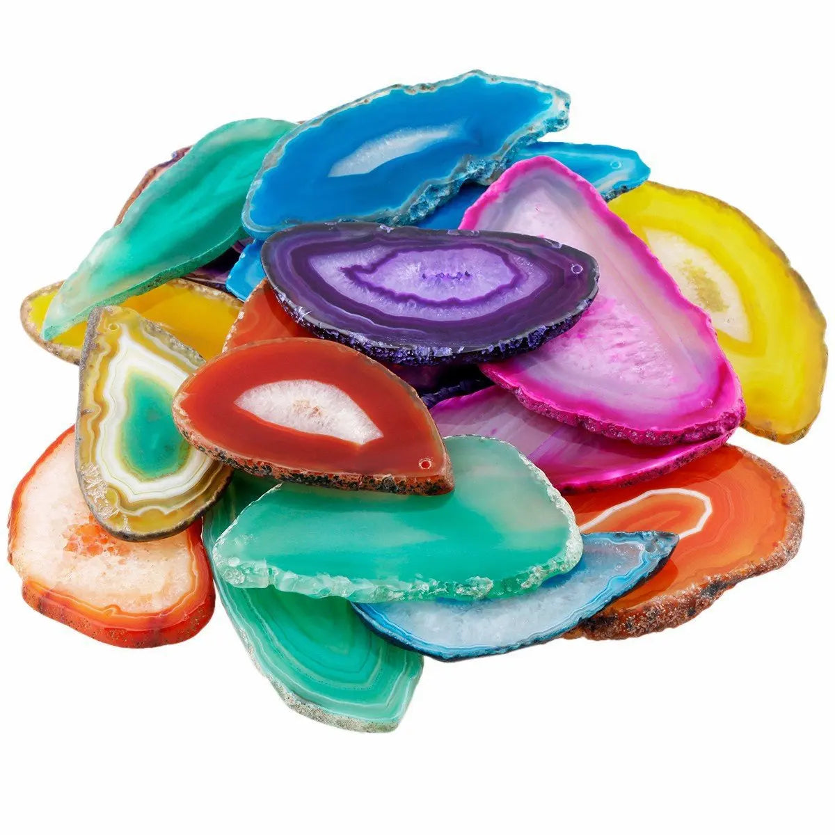 Cross-Border Popular Wool Colorful Wind Chime Film Can Be Made Necklace Pendant Engraving Type Agate Slice Wind Chime