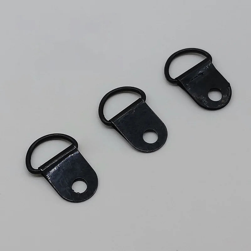 19*10mm D Ring One Hole Metal Iron Black Oxide Photo Album Picture Frame Hanger Wall Hook Home Use Box