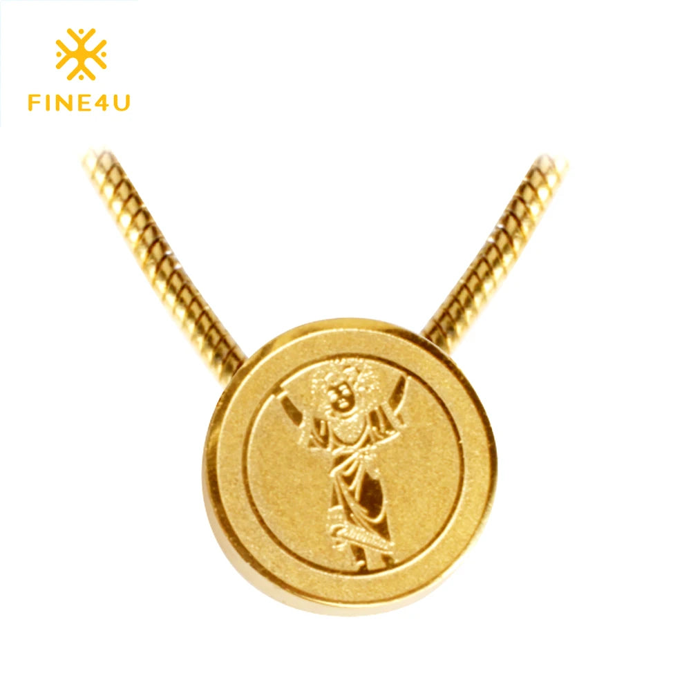 Religious Women Jewelry Virgen De Guadalupe Pendant Stainless Steel Gold Plated Our Lady of Guadalupe Necklace