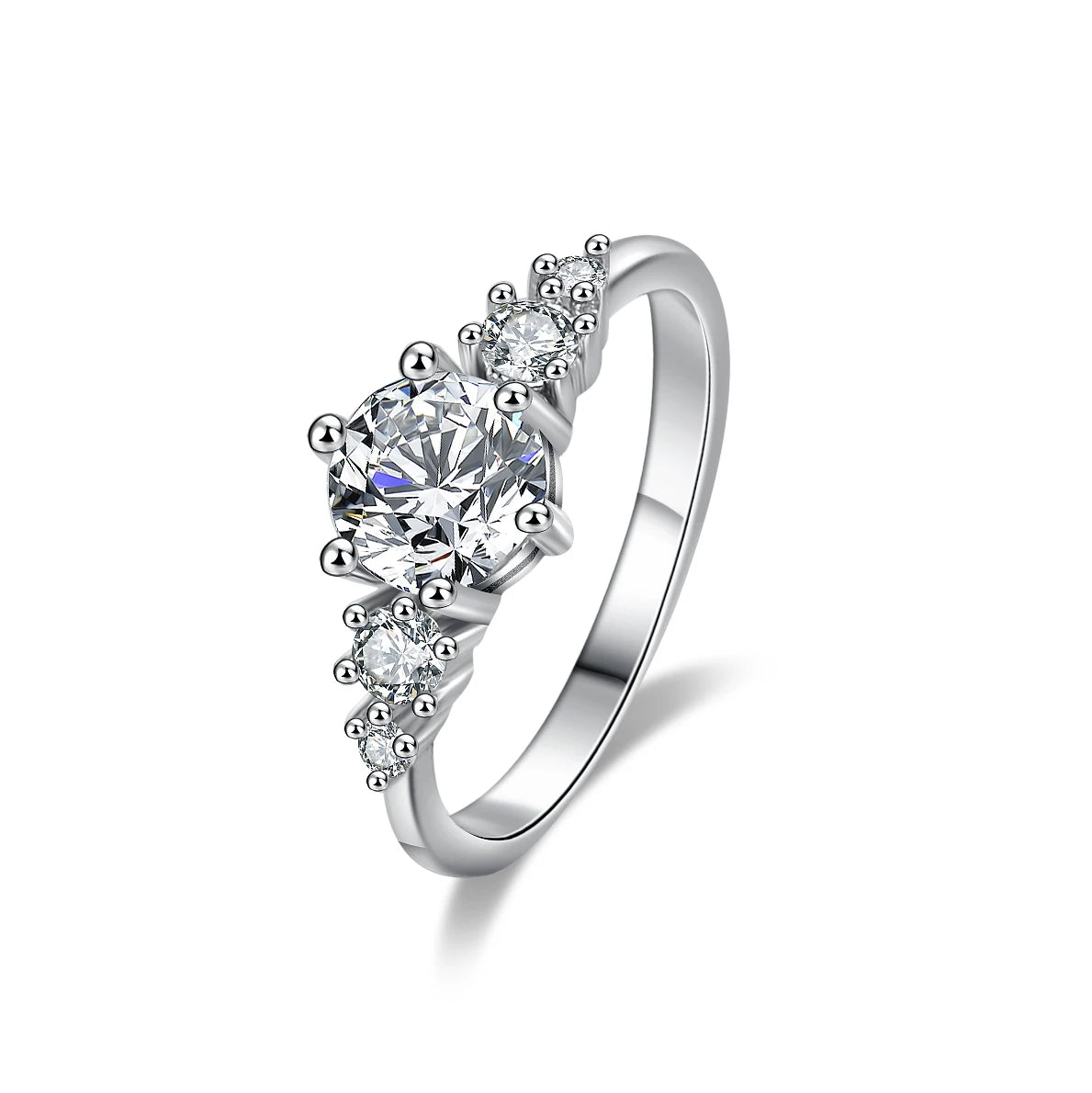 Fine Jewelry Fashion S925 Sterling Silver Engagement Women's Wedding Accessories Cluster White Gold VVS1moissanite Rings
