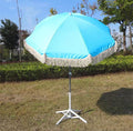 LM-H Customizable Pattern European Classic Aluminum Alloy Beach Umbrella 140cm Open Diameter Manual Control Tassel Umbrella