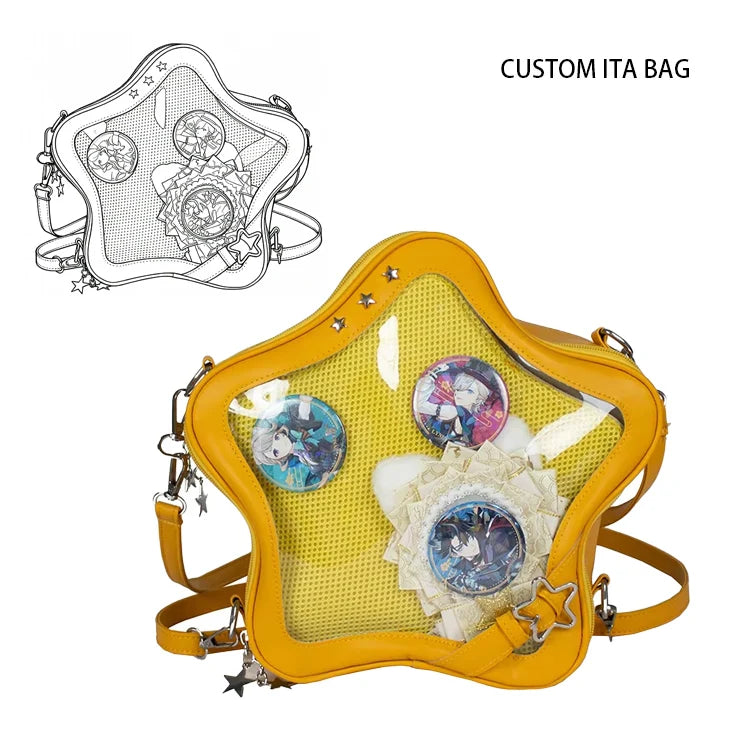 2025 Fashion Designer Crossbody Bag Women Star Shape Custom Ita Bag for Pin Display