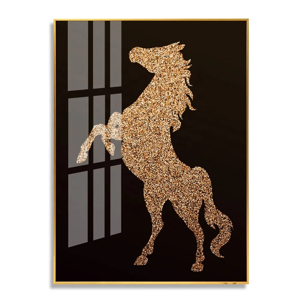 Custom Design Wall Art Decor for Living Room Home Office Animal Glass Crystal Porcelain Paintings Wall Art Home Decor