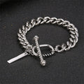 High Polishing Diamond OT Toggle Clasp Chunky Flat Cuban Chains Bracelet