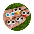 Kawaii Funny Charms Cartoon Eyes Resin Cabochons for Jewelry Making Bracelets Necklace Earrings Making Resin Flat Back Charm