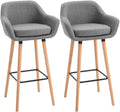 Modern Home Bar & Dining Chair with Fabric Cushion Gold Iron Frame High Bar Stool