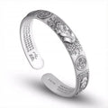 Fashion Antique Silver Plated Brass Pixiu Feng Shui Open Cuff Bracelet Bangle Jewelry for Women Men