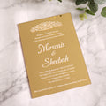 Custom 5X7 Inches White Acrylic Wedding Invitations Hot Stamping Foil Logo Luxury 5X7 Inches Mirror/White Acrylic Music Angel