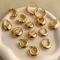 Stainless Steel Large 18K Gold Plated Lightweight Hypoallergenic Chunky Open Hoops Fashion Jewelry Hoop Earrings for Women