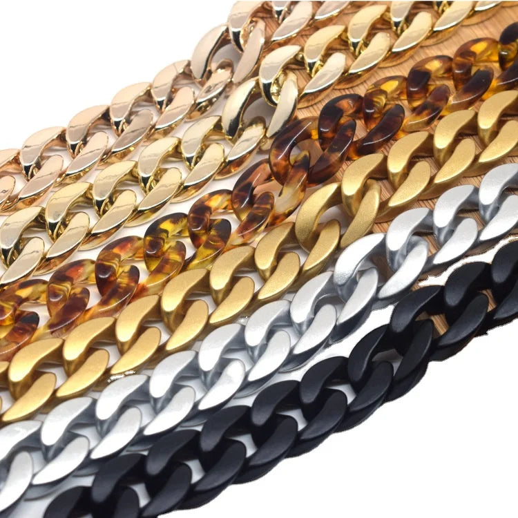 Gold Silver Plastic Chain Links Jewelry Acrylic Link Chain Keychains Necklace Bracelet Making Gift