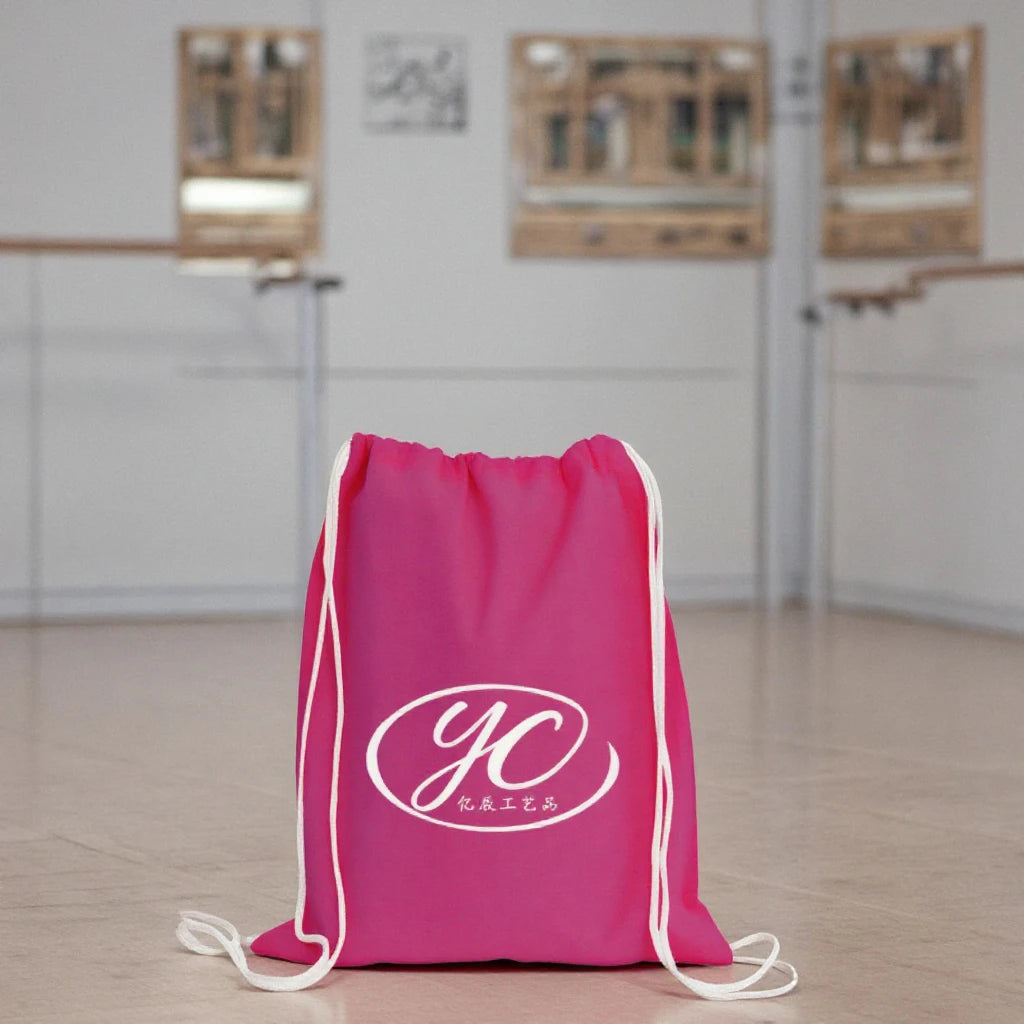 Accept Custom Cotton Ballet Shoes Drawstring Sacks Canvas Backpack Bags for Packing Clothes