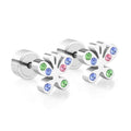 2025 New Dainty Cubic Zirconia Butterfly Earring Cute Girl Silver Color Stainless Steel Anti-Acne Crystal Piercing Anniversary