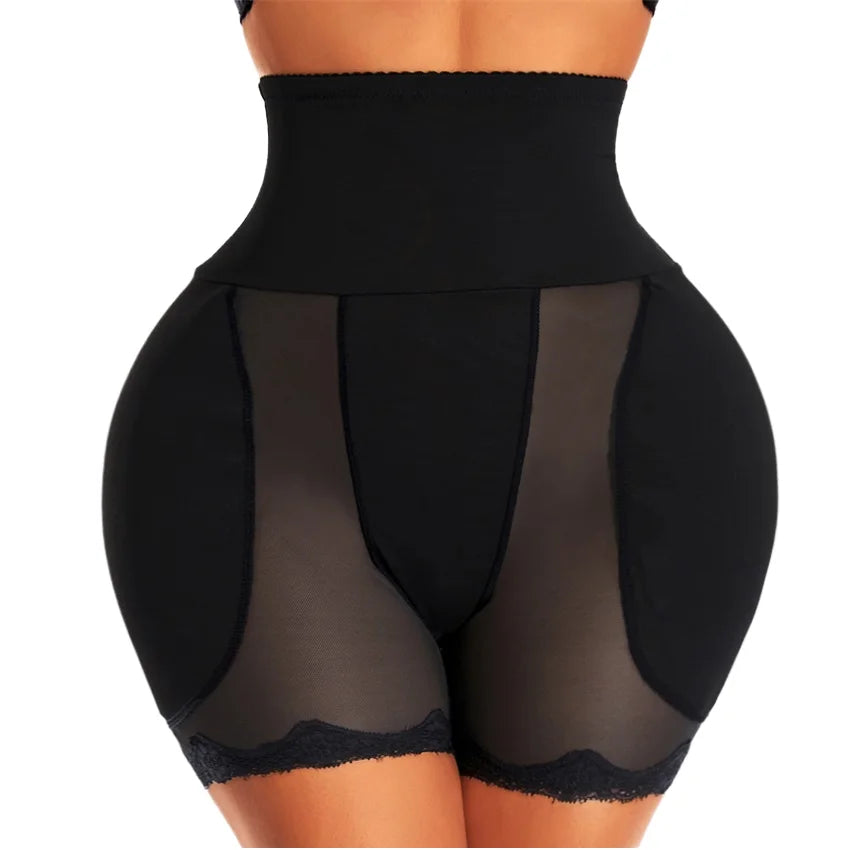 Women's High Waist Firm Control Body Shaping Pants Postpartum Belly Shaping Control Panties with Butt Sponge Pad Hip Enhancement