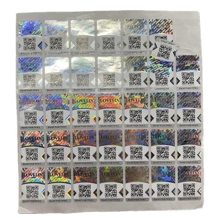 Custom 3d Cosmetics Hologram Sticker Security Holographic Label with QR Code and Serial Number