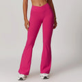 Wholesale Brushed Wide-Leg Seamless Cross V Shape Tight-Fitting Butt Lift Tummy Control High Waist Flared Leggings