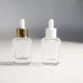 Frosted Glass Square Dropper Bottle 30ml/50ml Empty Cuticle Oil Container with Screen Printing for Skincare & Nail Polish Oil
