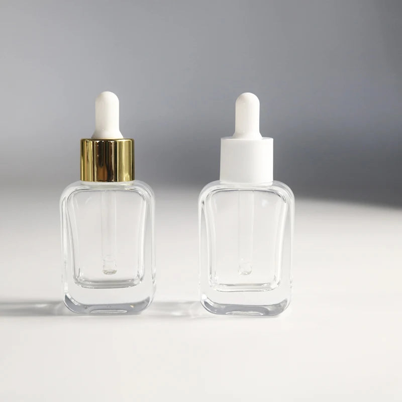 Frosted Glass Square Dropper Bottle 30ml/50ml Empty Cuticle Oil Container with Screen Printing for Skincare & Nail Polish Oil