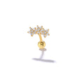 925 Silver Rhodium Plated Gold Plated Snowflake Zircon Drill Stud Earrings Trendy Threaded Pierced Fine Jewelry