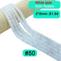 Accessories jade bracelet stones and crystals natural stone 5*8mm white jade Abacus bead natural stone loose bead