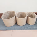 Customized Color Storage Organizer Box Set of 3 Fabric Children's Toy Organizer in Beige