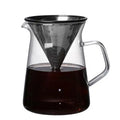 Eco-Friendly Glass Coffee Distribution Pot Kettle with Food Grade Filter Set for Desktop Use