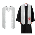 Wholesale Adult Blanks Sublimation Stole White Glossy 100% Polyester Custom Logo Sublimation Graduation Stoles