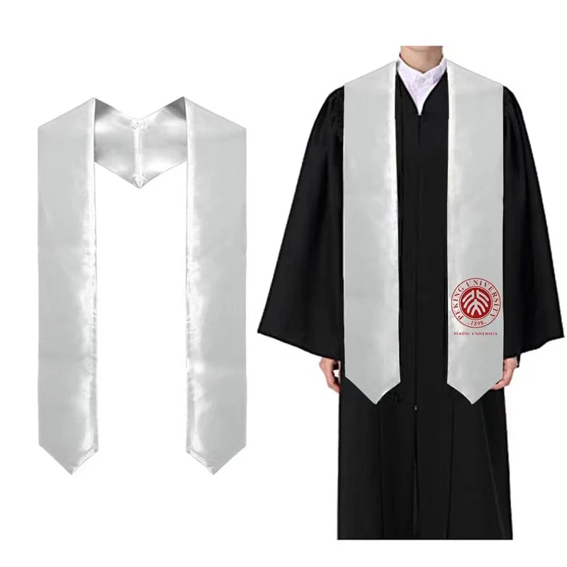 Wholesale Adult Blanks Sublimation Stole White Glossy 100% Polyester Custom Logo Sublimation Graduation Stoles