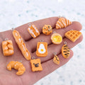 JC Crystal Wholesale Cute Bread Designs Keychain Resin Charms with Hook Mini Diy Earring Resin Food Charms