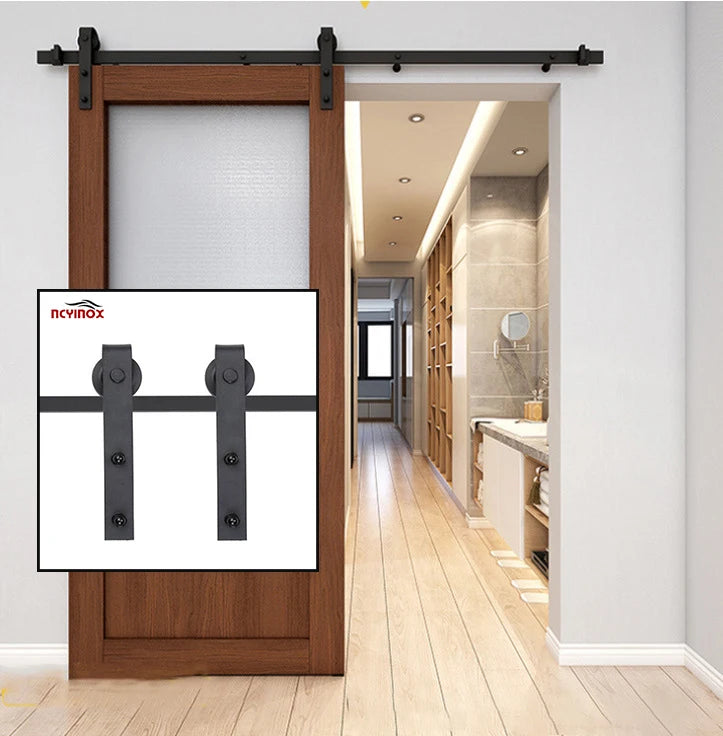 Ncyinox Pull Handle Sliding Door in the Barn Door Hardware for Barn Door System Sliding Black  OEM/ODM