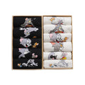 Anime Cartoon Tube Crew Socks YS-BX01 Wholesale OEM Gift Box 5 Pairs Waterproof Regular Knitted Cute Men Letter Summer Perfect