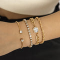 Fashion Jewelry Bracelet Set for Women Gold-plated Jewelry Twist Bracelet Zircon Bracelet Charm Tennis Bracelet