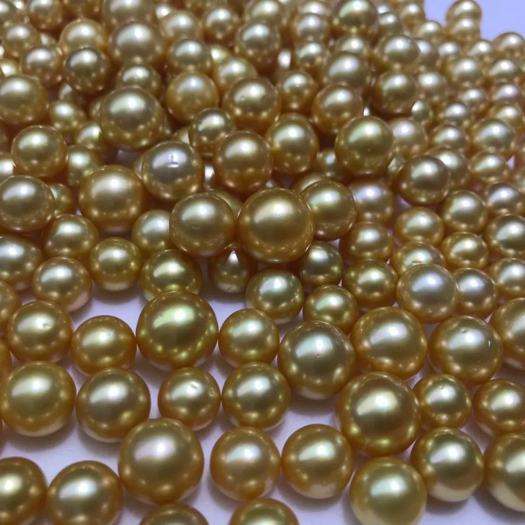 Wholesales Price10-15 mm High Quality AAA Perfect Round Nature Loose South Sea Dark Gold Pearl With HalfOR No Hole