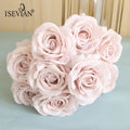 ISEVIAN Light pink Decoration Giant Silk Rose Flower Bush China Rose Artificial Flower