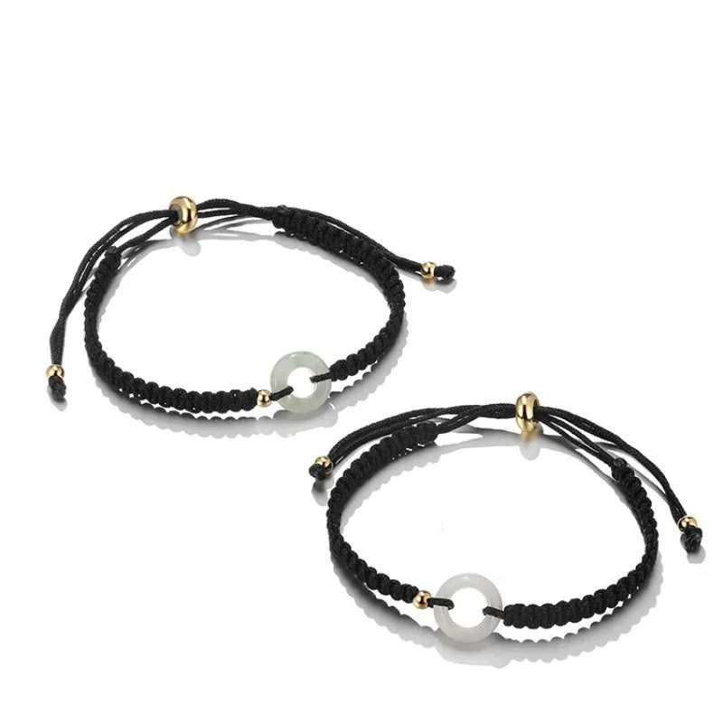 National China Safe Buckle Black Rope Hand Rope Couple Bracelet Hand Rope Adjustable Bracelet