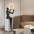 Customized Modern Fashion Indoor Decoration Fiberglass Resin Abstract Human Lamp Statue