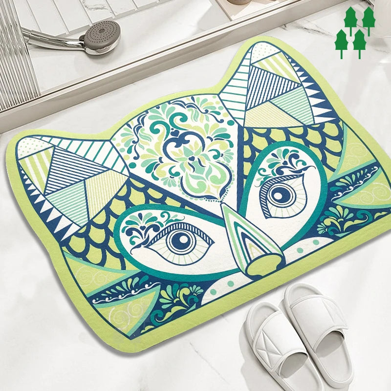 3d Bathroom Water Super Absorbent Rug Set Rubber Door Mats Diatom Mud Floor Mat Kitchen Carpet Anti Slip Diatomite Bath Mat