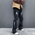 OEM FOG Private Blue Brand Drop Shipping Stock Flared Pants Paint Denim Men Jeans