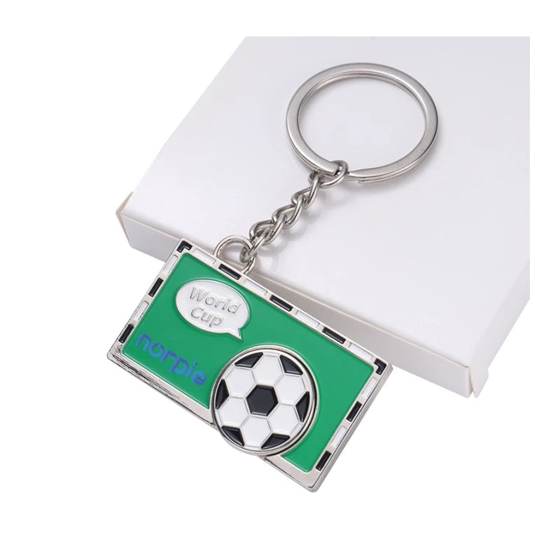 Souvenir Keychain Sport Cup Gifts Sublimation Metal Football Keychains