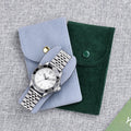JUELONG Custom Logo Luxury Portable Velvet Leather Watch Strap Pouch Bag Watch Travel Case