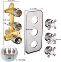 Brushed Nickel Thermostatic Solid Brass Shower Valve 3 Way Modern Bathroom Shower Kits