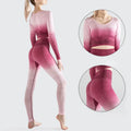 Women's Yoga Running Trousers Leggings + Women's Top Fitness Set Yoga Suit Sport