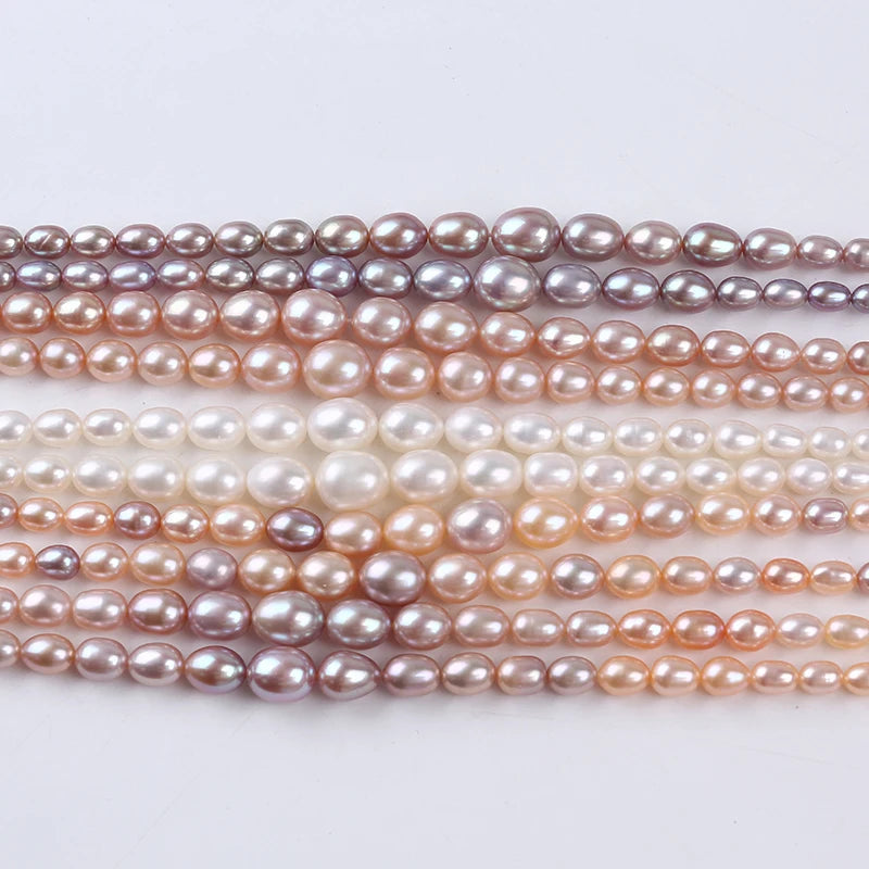 Wholesale 4-9mm Natural Cultured Freshwater Rice Pearl Beads for Jewelry Making