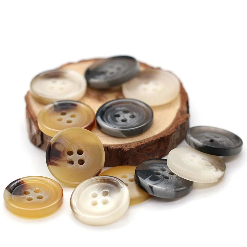 Cheap Price Four-Holes Resin Sew-on Buttons for Shirts Windbreakers Sweaters Hand-Stitched Clothing Coats Suits Garments