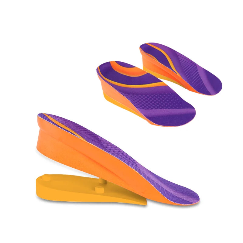 Hot Selling PU Height Increase Insoles Invisible Lift Heel Lifts Adjustable Invisible Discrepancy Height Boosting Insoles