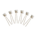 Ins Style 6pcs Set Bridal Handmade Hair Pins Wedding Headpiece Hair Jewelry Ceramic Flower With Freshwater Pearl